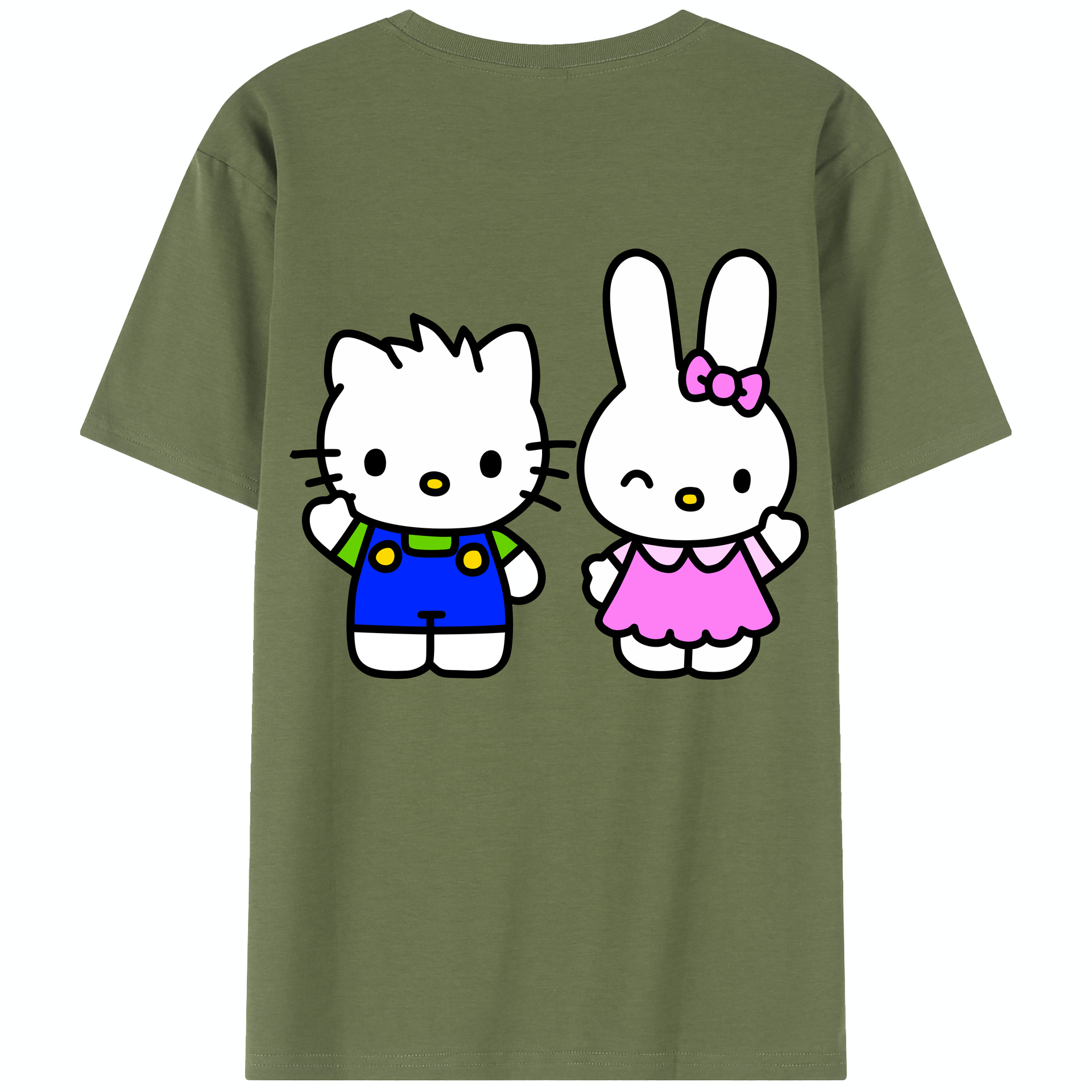 （画像用） Hello Kitty ハローキティ 綿100％半袖Tシャツ（背面プリント）